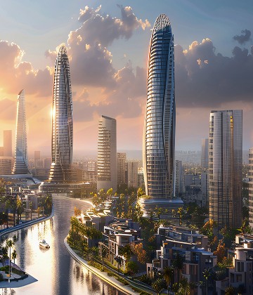 A bold architectural portal framing Trump Tower with sculptural elegance.