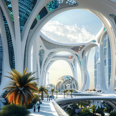 Iconic glass structures mirroring Dubai’s futuristic skyline.